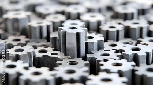 Precision investment casting of a complex intricate mechanical component featuring high definition textures and an industrial technical aesthetic