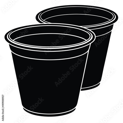 Plastic Cup Silhouette Vector Graphic