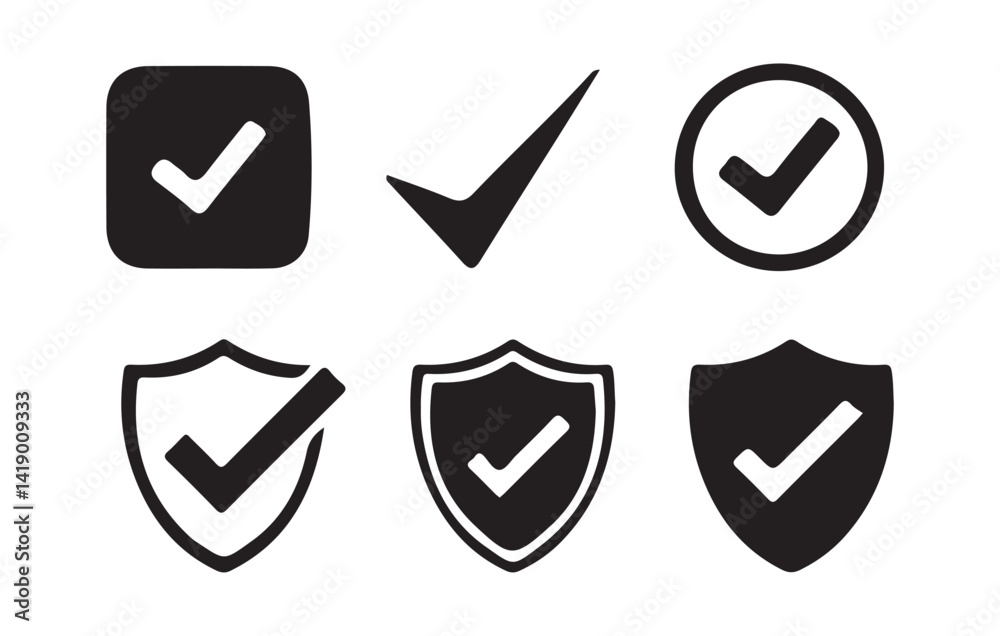 Verified badge icon set ,profile badge set Account verification icon collection. Checkmark icon. Vector Illustration Verified badge icon set ,profile badge set Account verification icon collection. Checkmark icon. Vector Illustration
