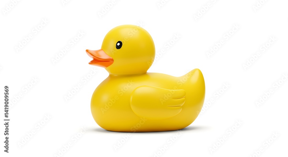 Classic yellow rubber duck on a clean white background perfect for product mockup Classic yellow rubber duck on a clean white background perfect for product mockup