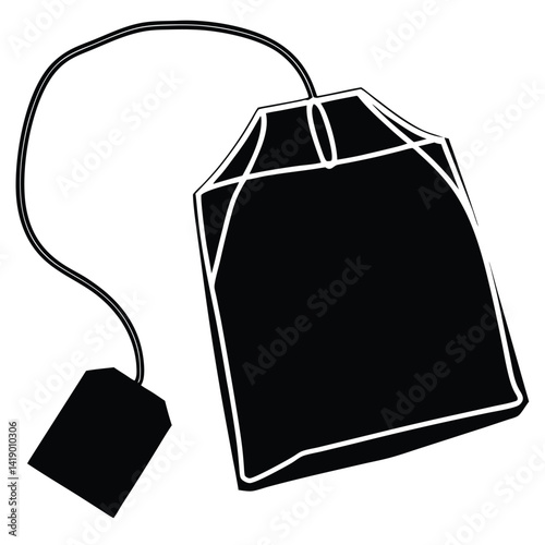 Tea Bag Silhouette Vector Design