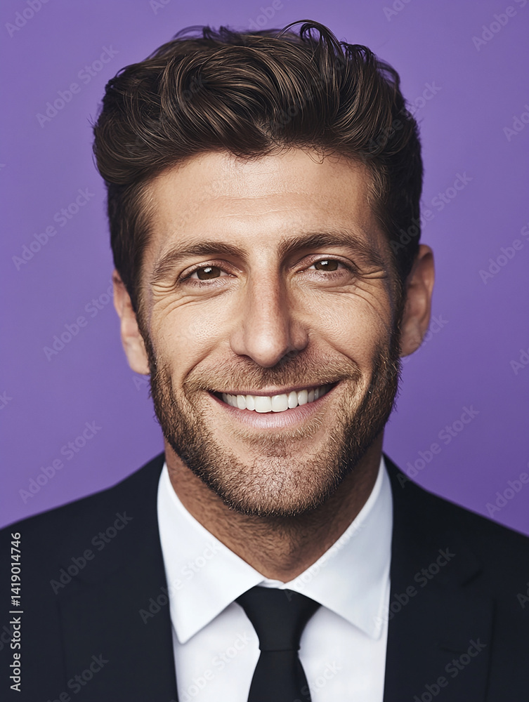 Close-up of a business man smiling, a handsome business man Close-up of a business man smiling, a handsome business man