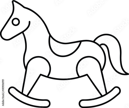 Wooden Horse Toy Vector | Classic Rocker, Vintage Ride-On & Childhood Symbol