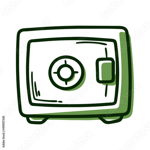 Safe box in a simple design, representing security and protection of valuables