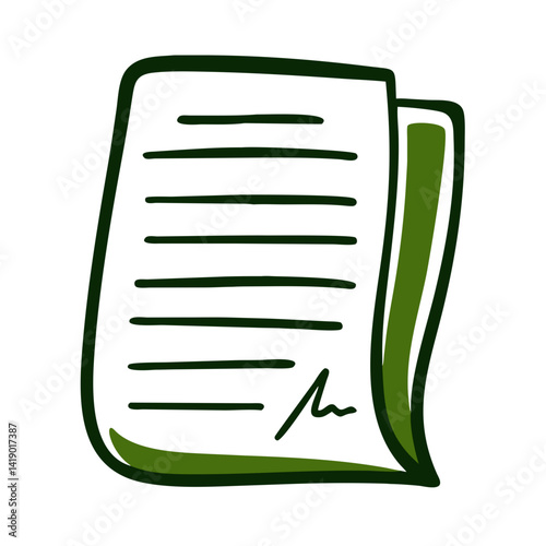 Document with lines and a signature at the bottom, representing a contract or agreement