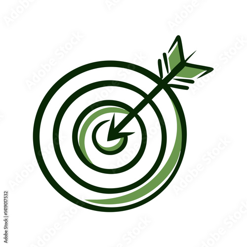 Bullseye target with an arrow hitting the center, symbolizing achievement and goals