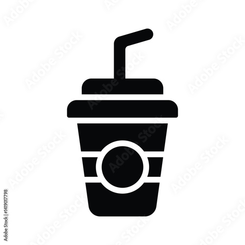 Trendy icon of takeaway juice glass designed in glyph style