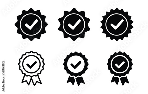 Verified badge icon set ,profile badge set Account verification icon collection. Checkmark icon. Vector Illustration