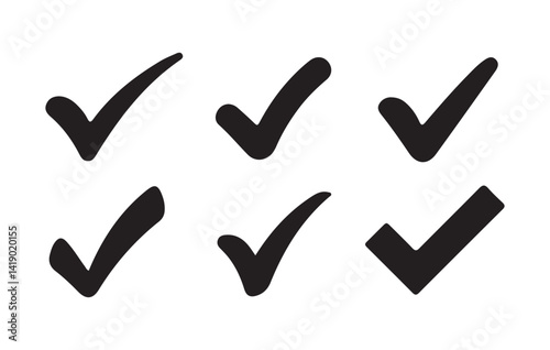 Checkmark icon. Blue checkmark vector set. Check box icon with correct, accept checkmark icons tick box checked. 