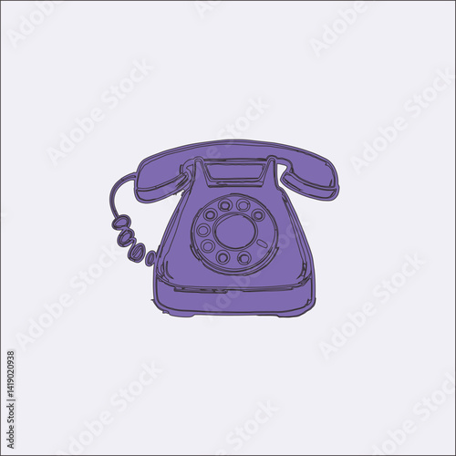 Old vintage a classic rotary dial telephone logo