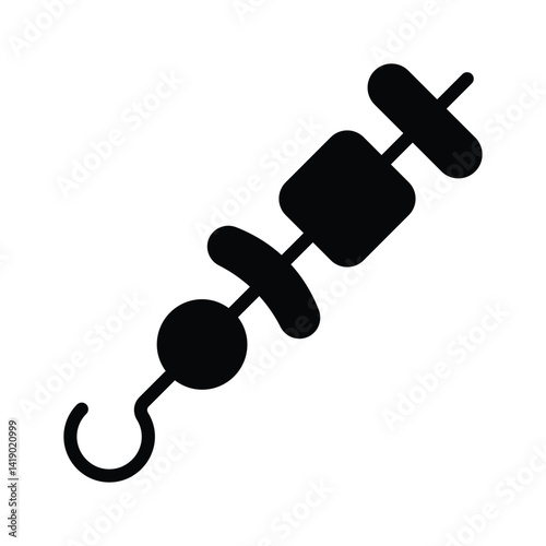 Easy to use glyph style icon of bbq skewer
