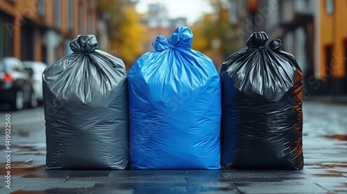 Obraz na płótnie Three stand out garbage bags w salonie