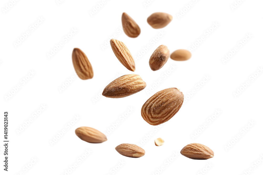 Handful Of Roasted Almonds Fa... on a transparent background Handful Of Roasted Almonds Fa... on a transparent background