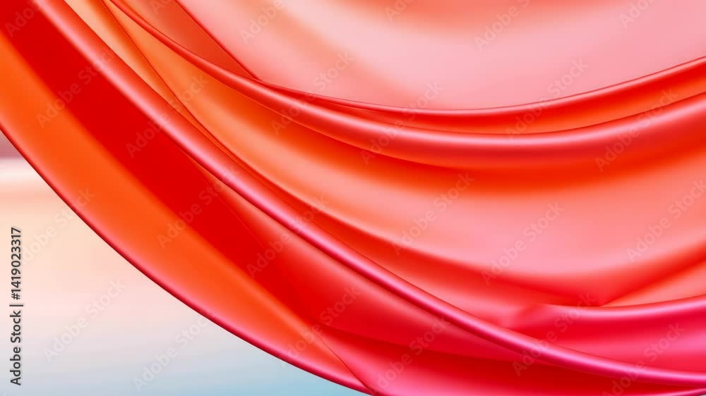 Flowing red fabric against tranquil background for creative design Flowing red fabric against tranquil background for creative design