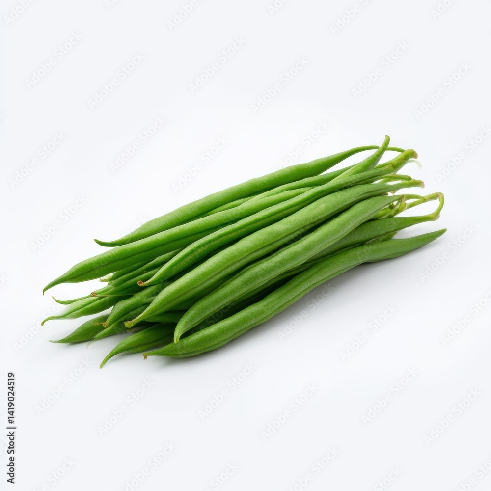 Pile of fresh green beans isolated on white background Pile of fresh green beans isolated on white background