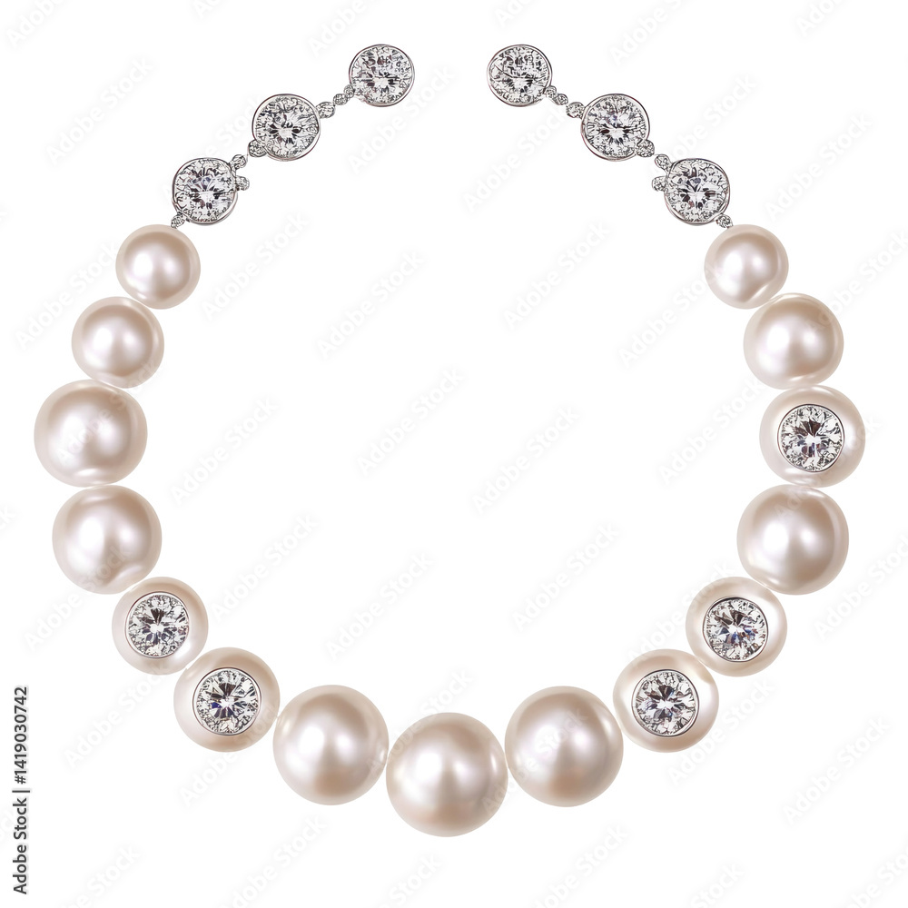 Fototapeta premium Pearl And Diamond Accent Set... on a transparent background
