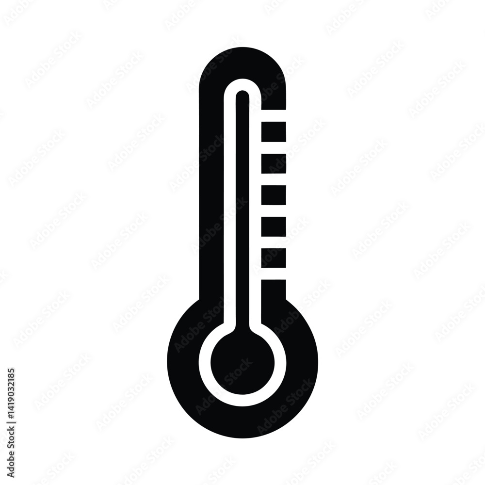 Thermometer Stencil Icon Vector Illustration Thermometer Stencil Icon Vector Illustration