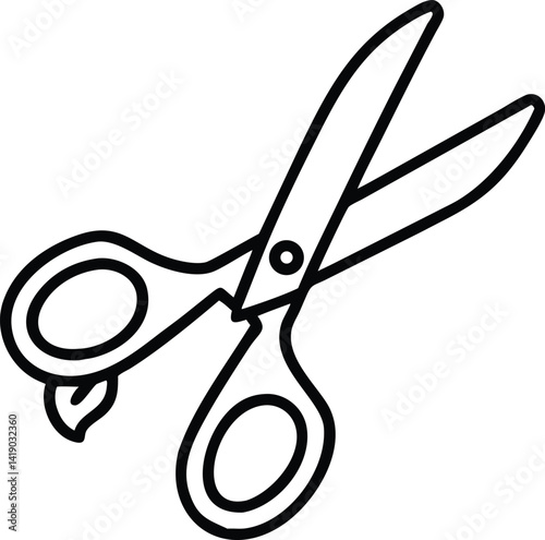  Open Scissors Cutting Edge Outline