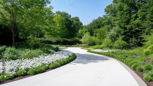 Winding Pathway Through Lush Garden