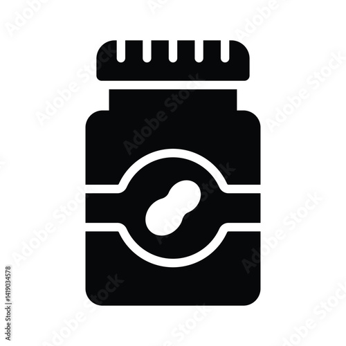 A handy glyph style icon of peanut butter bottle