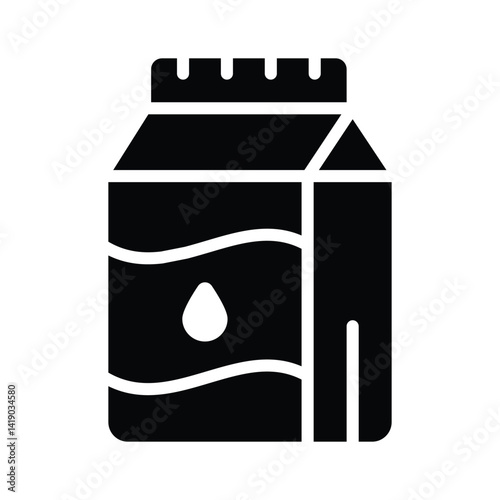 Trendy glyph style icon showing milk box packaging