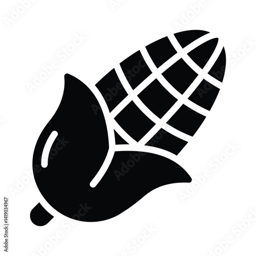 A visually appealing glyph style icon of corn