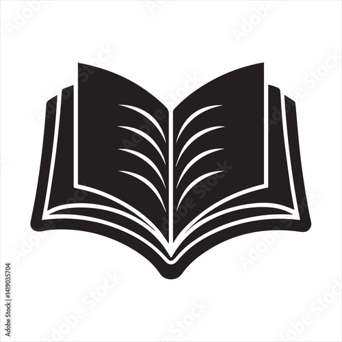 Open book clipart silhouette symbol icon design vector