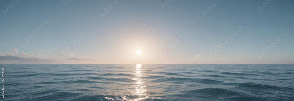 Obraz premium Subtle light blue to deeper aqua gradient, ethereal, peaceful ocean feel , ocean, still, yoga