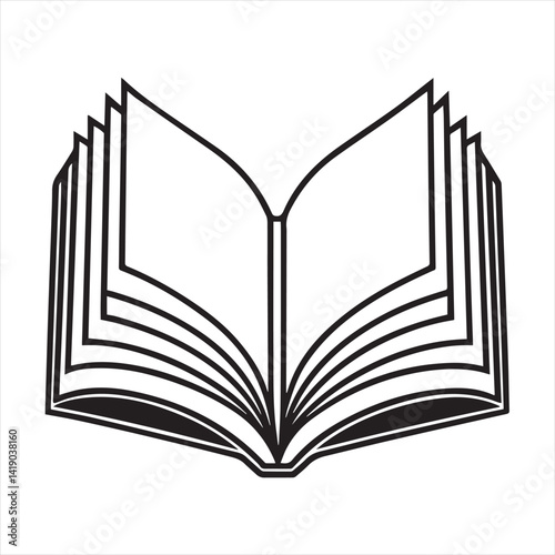 Open book clipart silhouette symbol icon design vector