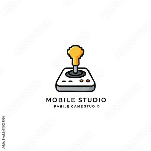 Retro Pixel Art Joystick Logo

