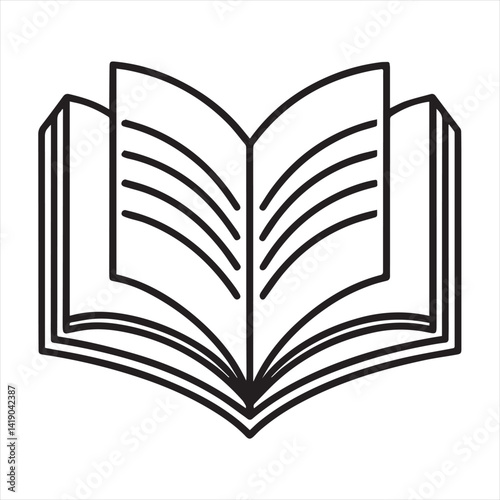 Open book clipart silhouette symbol icon design vector