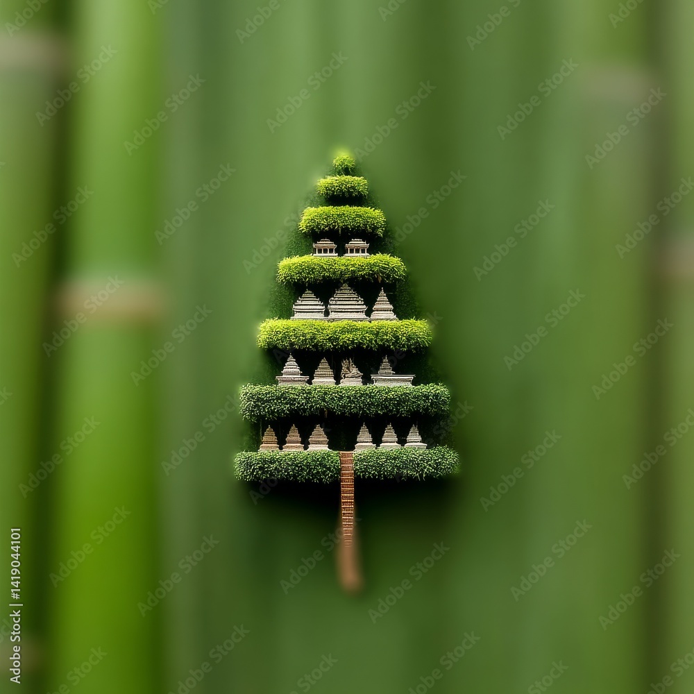 Temple Tree: A Miniature Landscape of Spiritual Architecture Within Lush Greenery