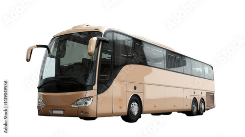 a passenger bus on the road. isolated, transparent background