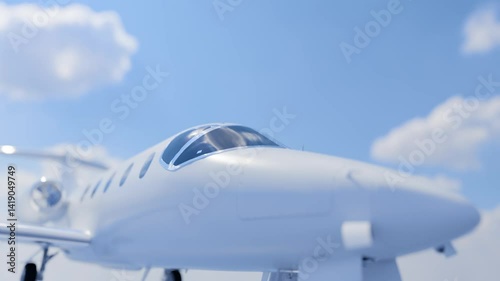 The plane is flying in the clouds