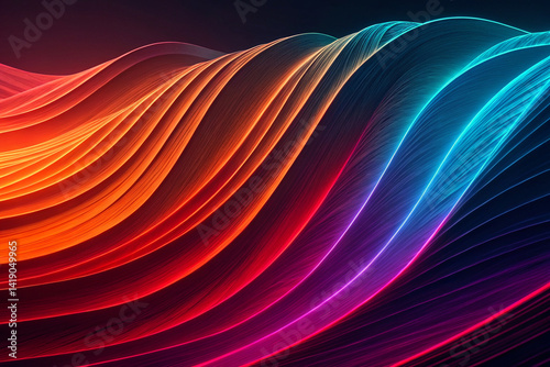 An abstract digital artwork of curved