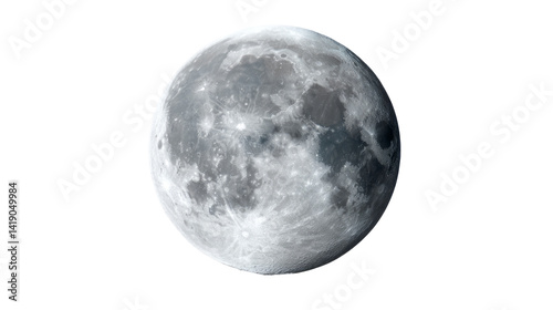 a full moon in space. isolated, transparent background