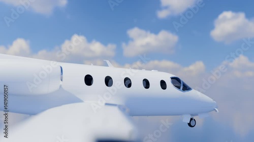 The plane is flying in the clouds