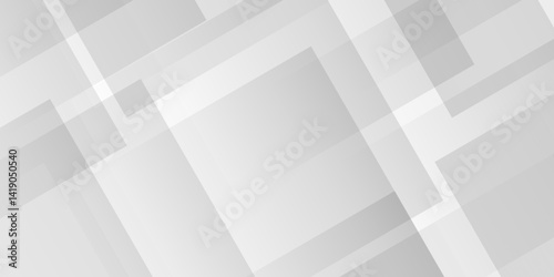 Vector white and gray overlap triangle geometric technology pattern. minimal rectangle arranged white lines transparent web square background layers. overlap web presentation design.