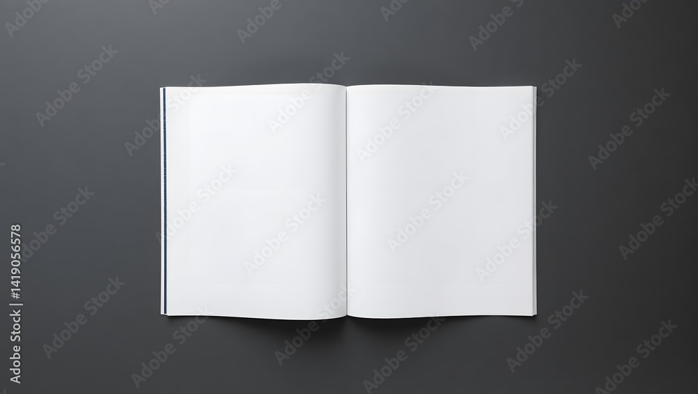 Open blank book with white empty pages displayed on dark surface, design, creative, or writing. empty notebook or diary journal paper mockup Open blank book with white empty pages displayed on dark surface, design, creative, or writing. empty notebook or diary journal paper mockup