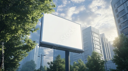 Wallpaper Mural Blank billboard mockup advertising in city street for outdoor advertisement and marketing campaign Torontodigital.ca