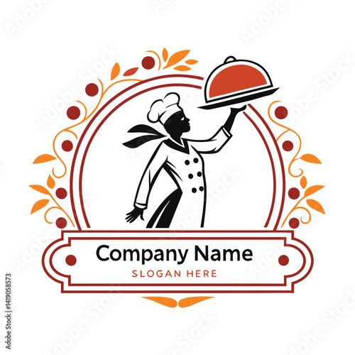 Chef Serving Food Logo