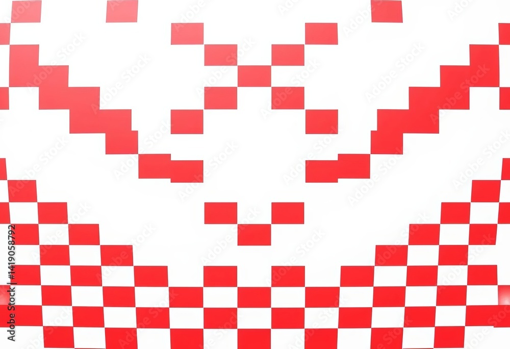 Fototapeta premium Red and white checkered background vector illustration , card, seamless