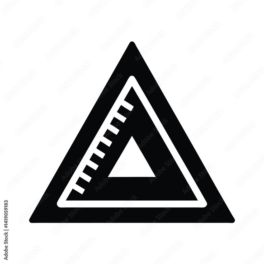 Triangle Ruler Icon Silhouette Vector Illustration Triangle Ruler Icon Silhouette Vector Illustration
