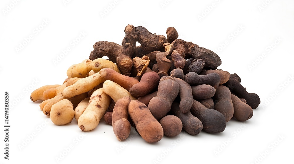 Dried Tamarind Turmeric Pile. Dried Tamarind Turmeric Pile.