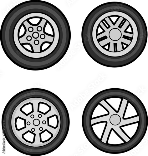 four types of car wheels