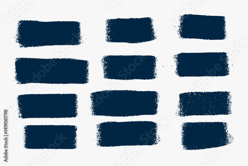hand drawn blue paint grungy roller smear in collection