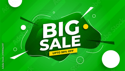 stylish big sale event banner buy and save upto 50 percent