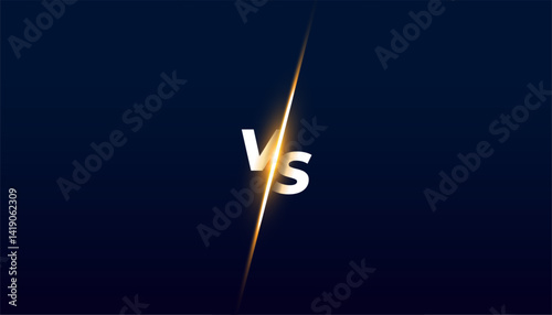 stylish versus vs rival clash banner with light effect
