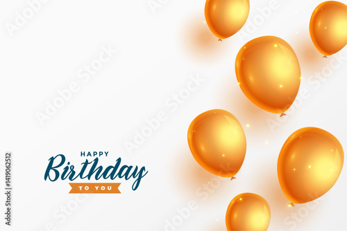 realistic balloons for your birthday wishes card design
