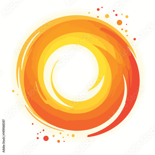 Abstract solar flare representation in vibrant colors, cosmic energy